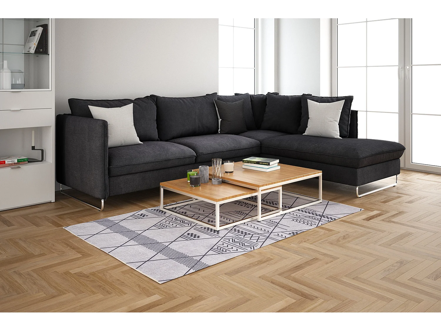 Tapis 160x245 gris Kriens Maya