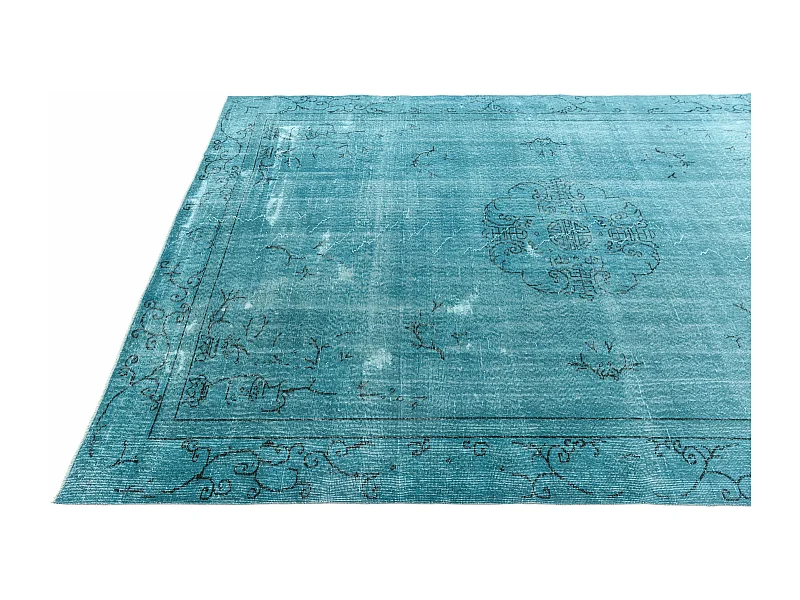 Tappeto in lana 203x305 Blu Ultra Vintage