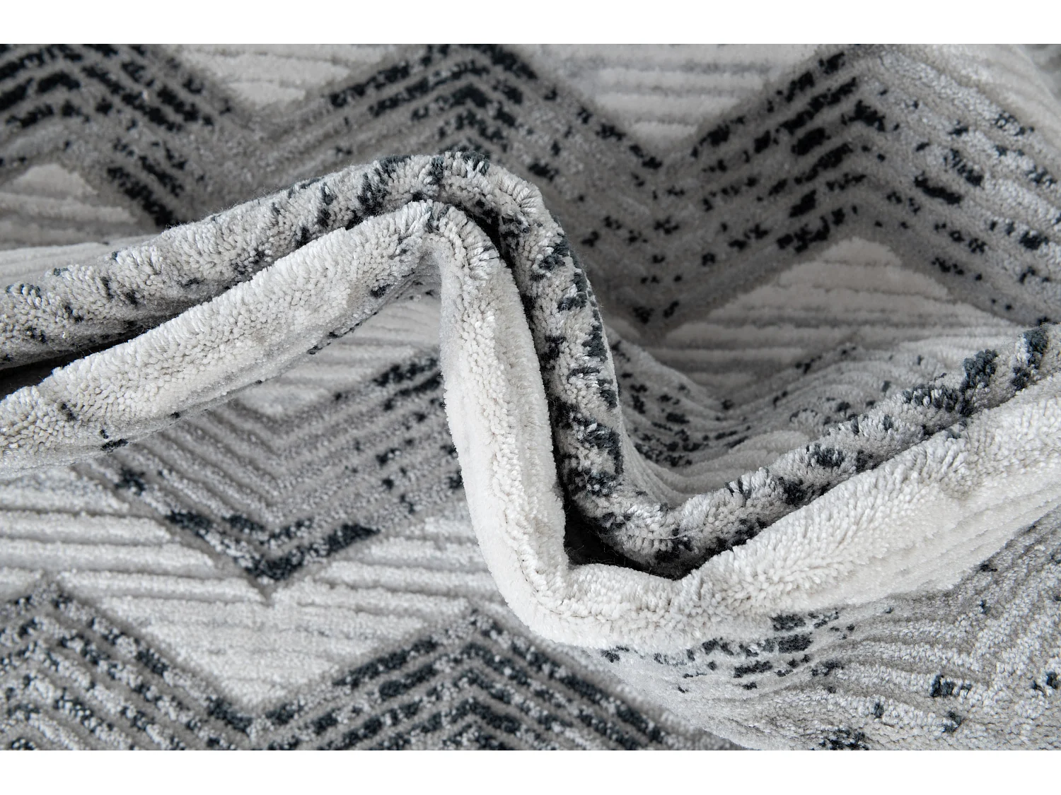 Tapis 125x125 gris Davos Grecian