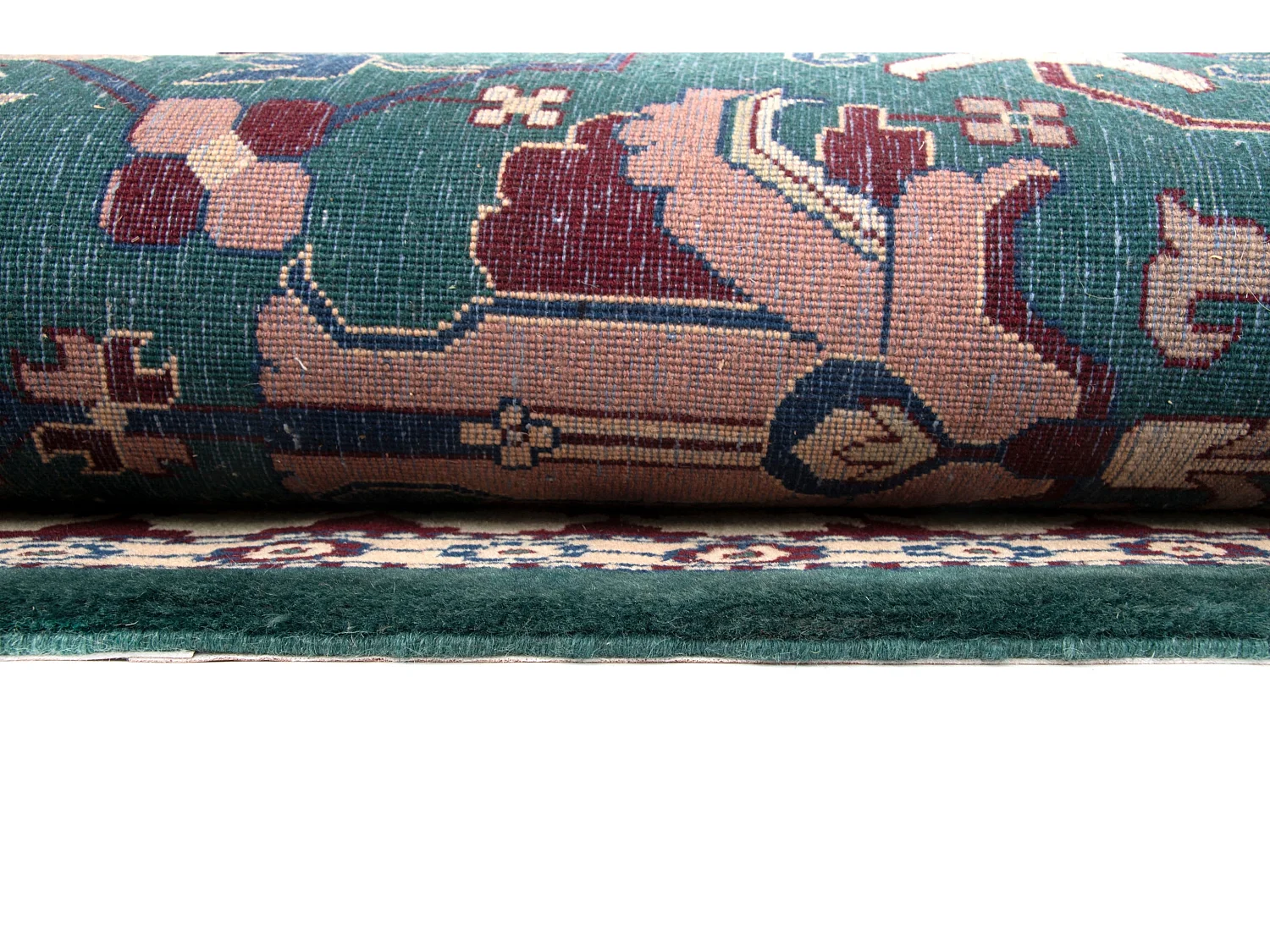 Wollteppich 251x357 Grün Tabriz