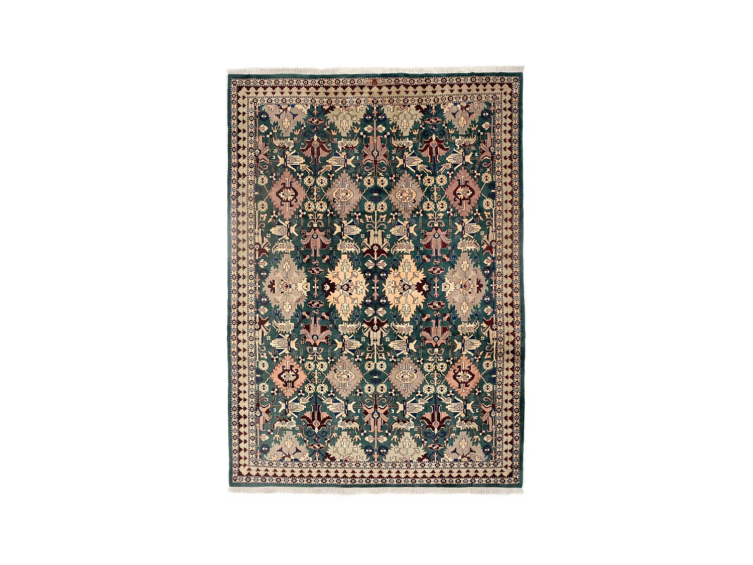 Tapis de laine 251x357 vert Tabriz