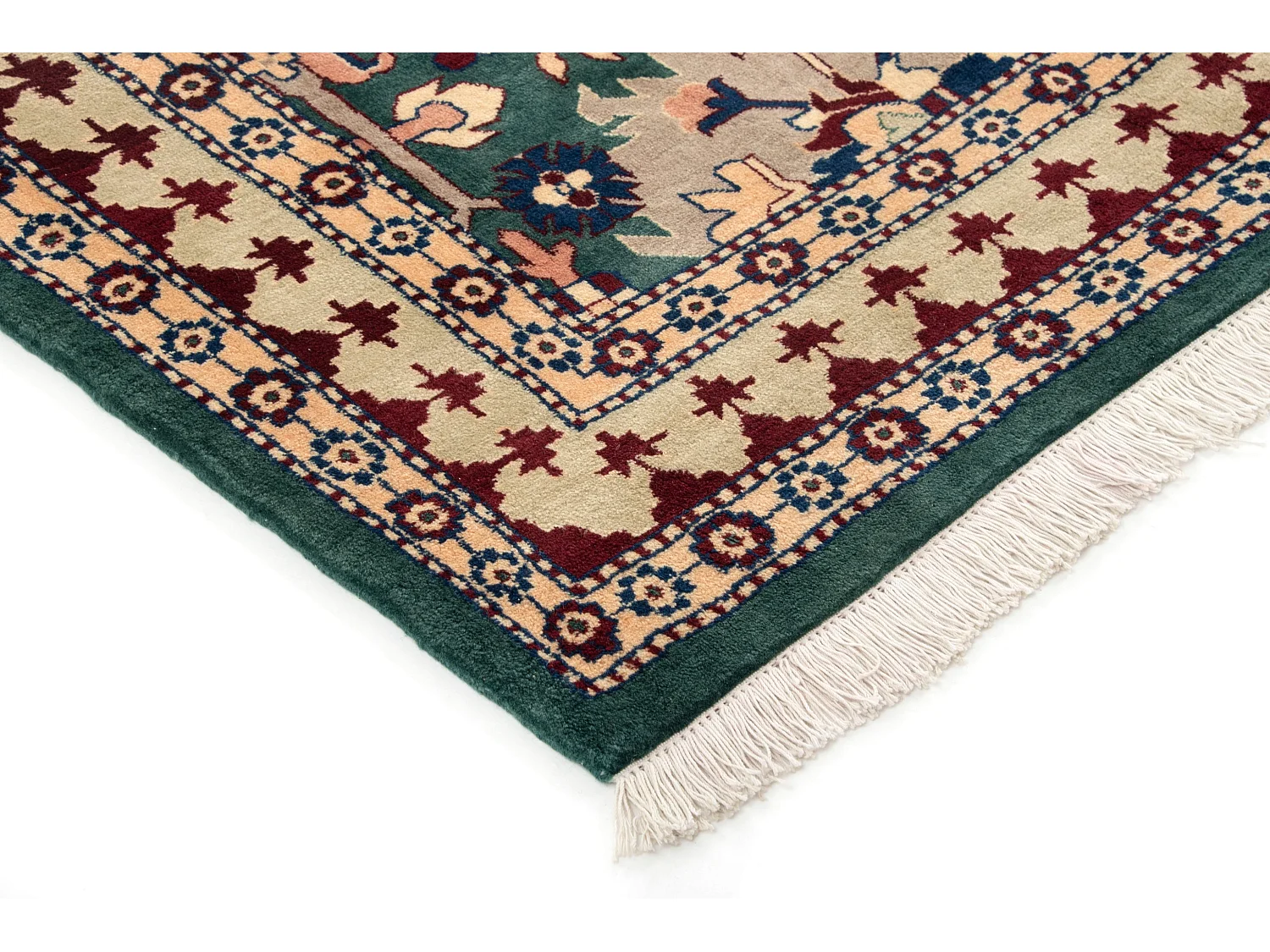 Wollteppich 251x357 Grün Tabriz
