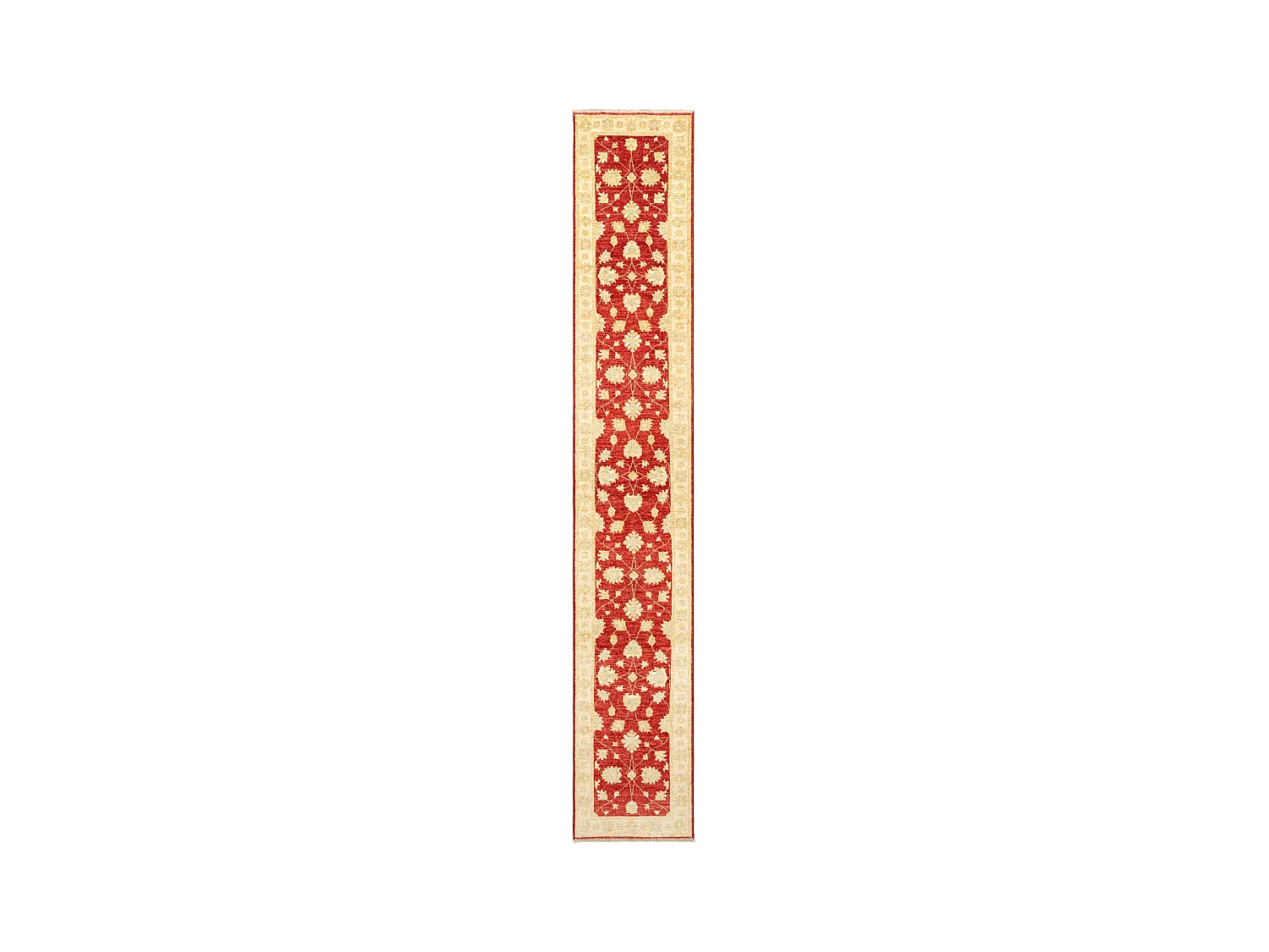Läufer-Wollteppich 58x365 Beige Kaizar