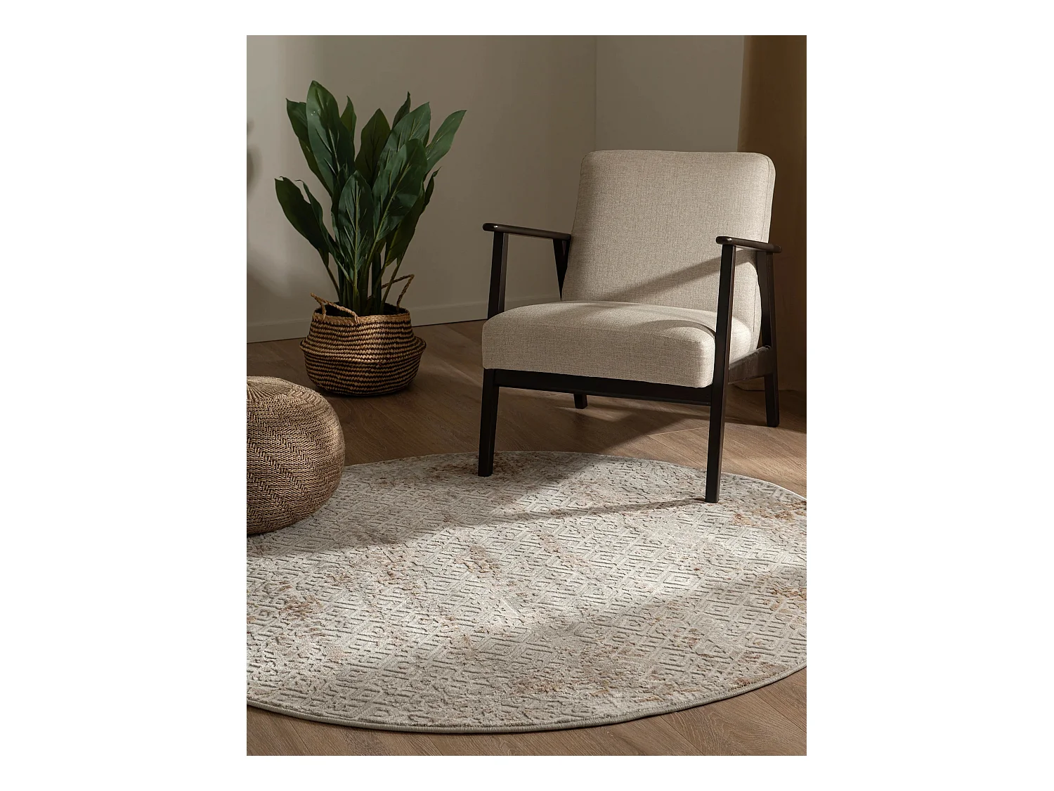 Tapijt 240x240 Beige Davos Fusion