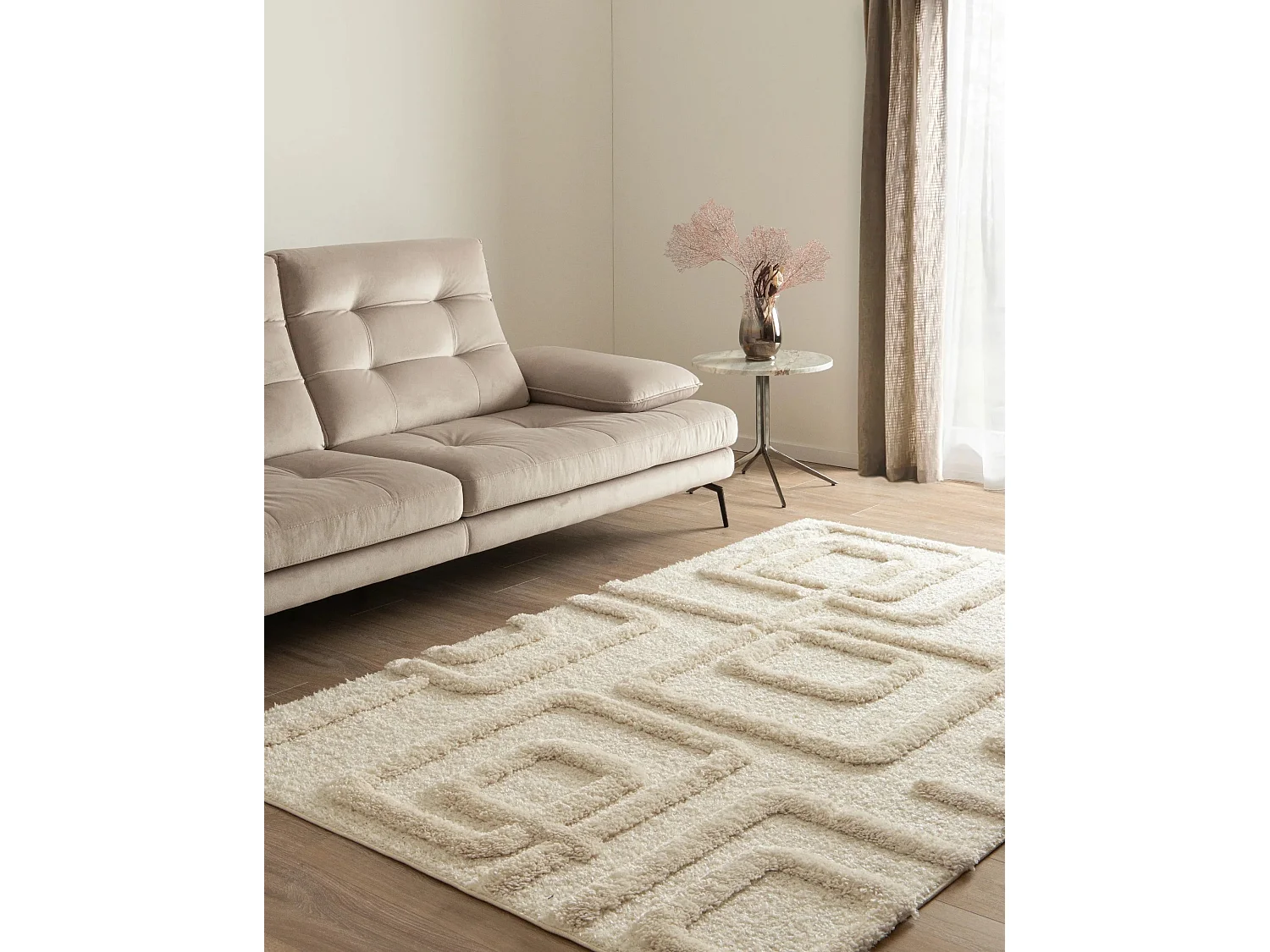 Tappeto shaggy  160x245 Bianco Thun Artem