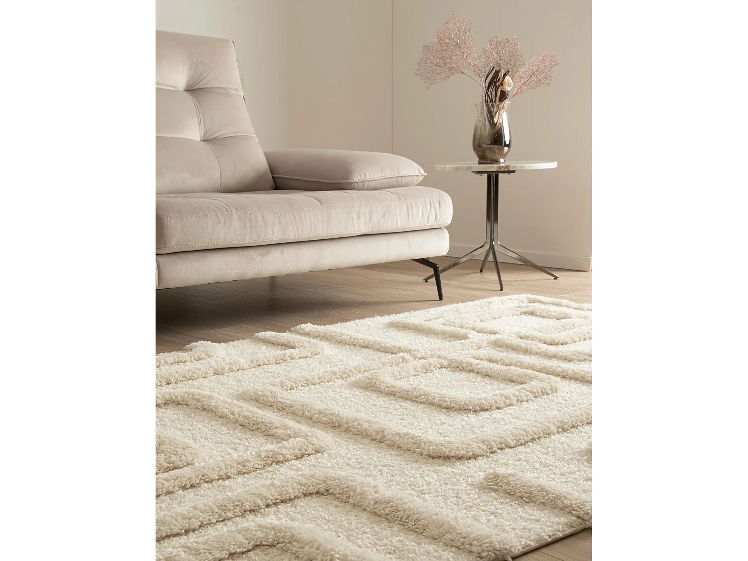 Tapis shaggy 160x245 Blanc Thun Artem