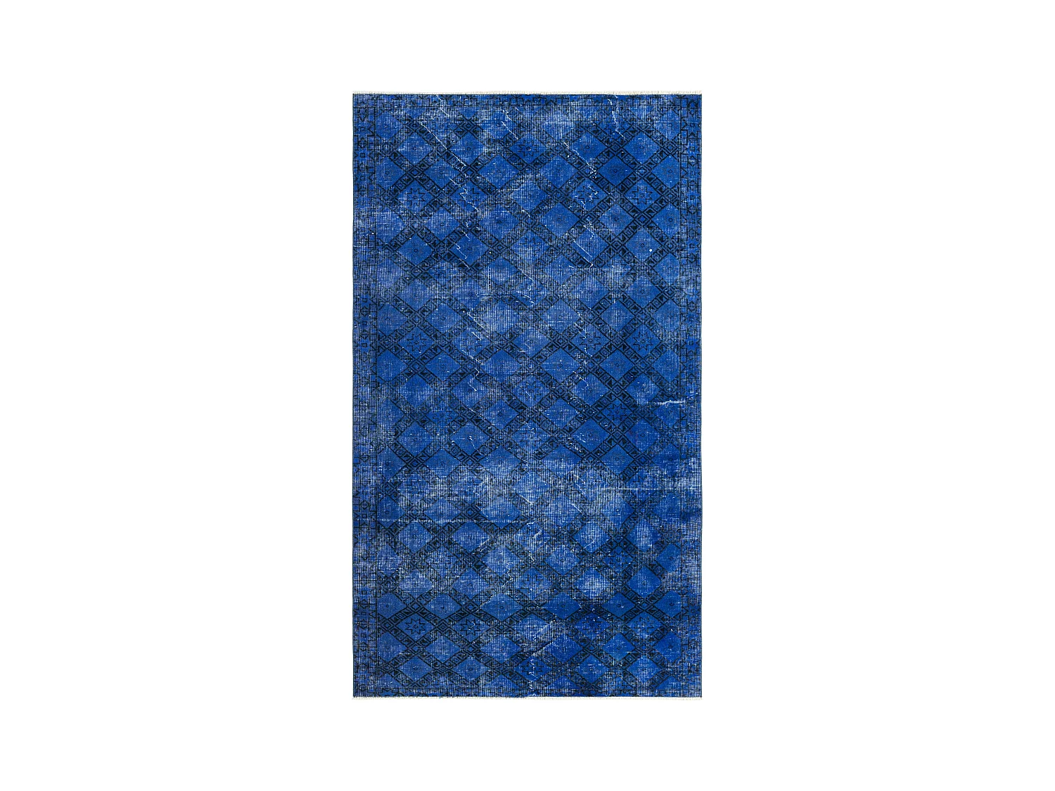 Tapis de laine 124x221 Bleu Ultra Vintage
