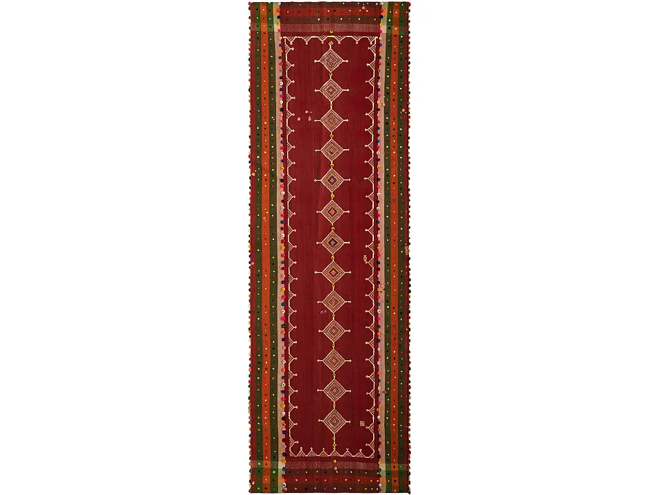 Tappeto in lana 125x388 rosso Jajim