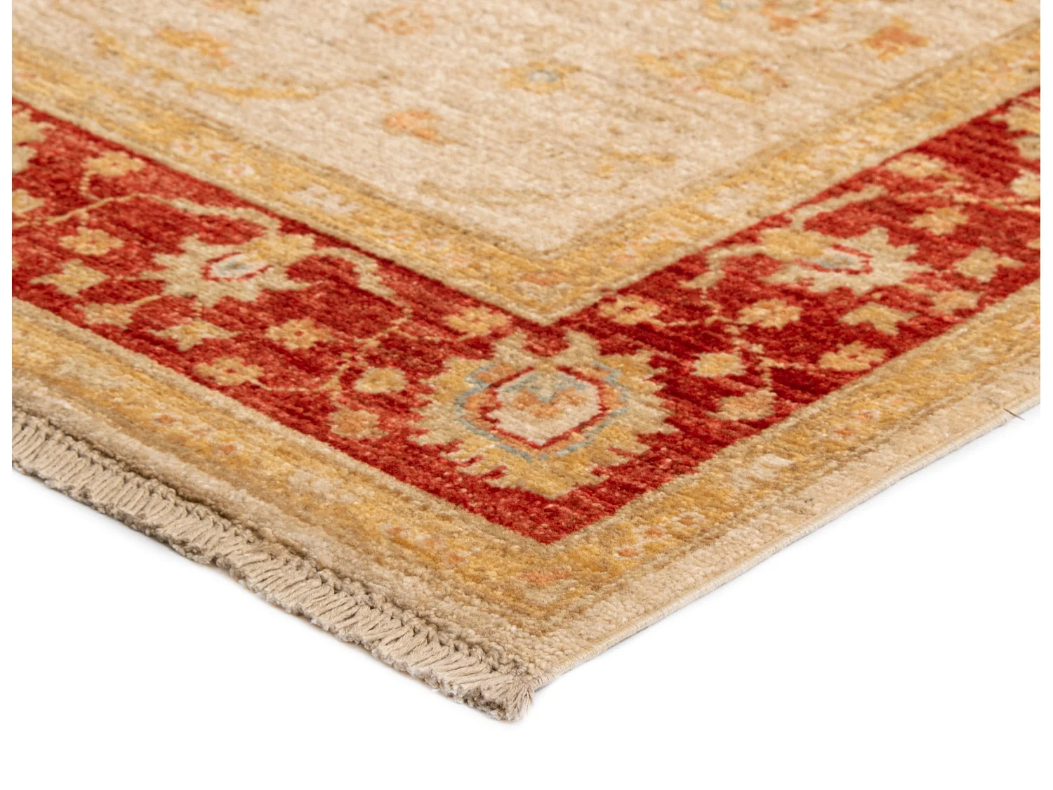 Tapis de couloir en laine 120x409 beige Kaizar
