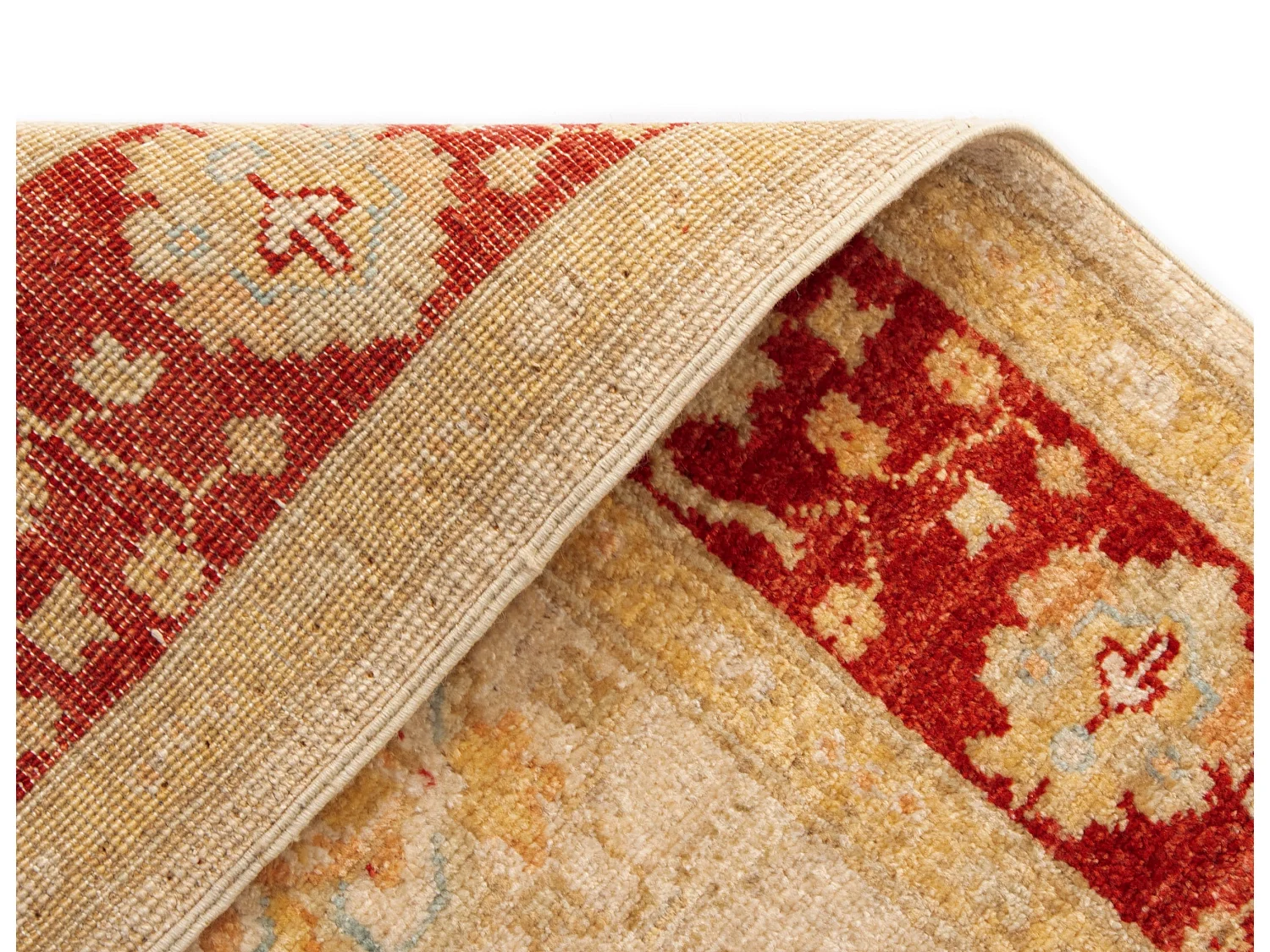 Tapis de couloir en laine 120x409 beige Kaizar