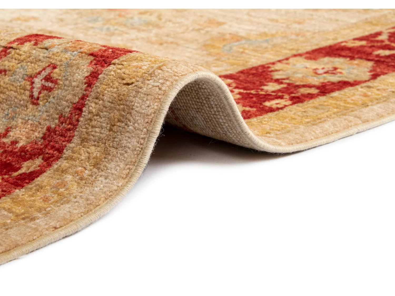 Tapis de couloir en laine 120x409 beige Kaizar