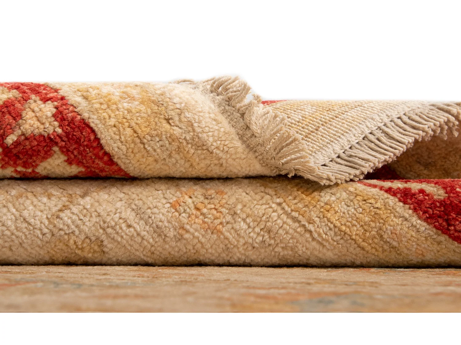 Tapis de couloir en laine 120x409 beige Kaizar