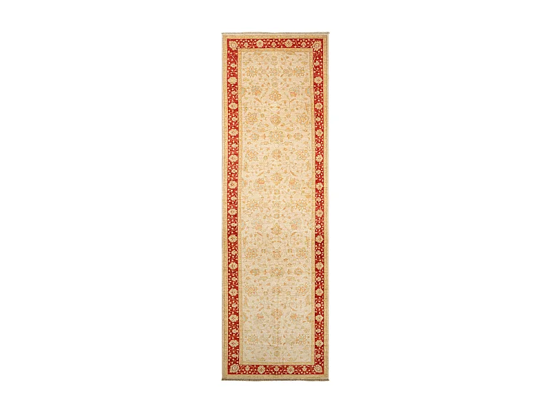 Läufer-Wollteppich 120x409 Beige Kaizar