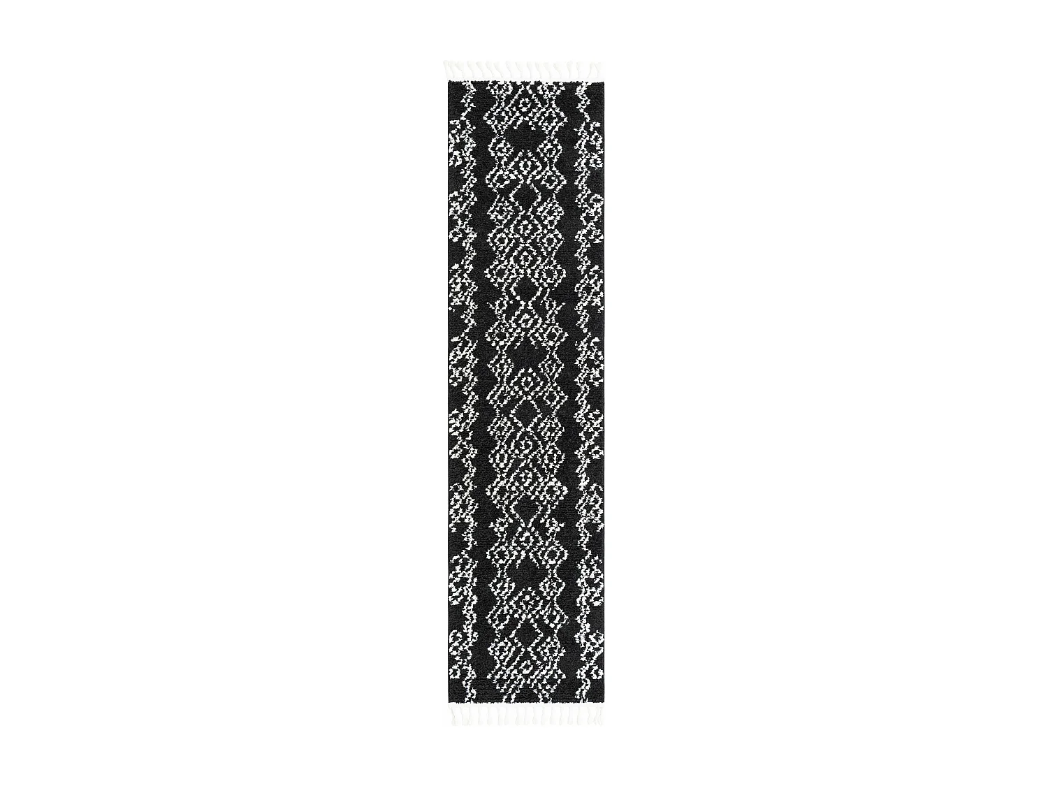 Tapis shaggy 80x305 noir Frauenfeld Classic