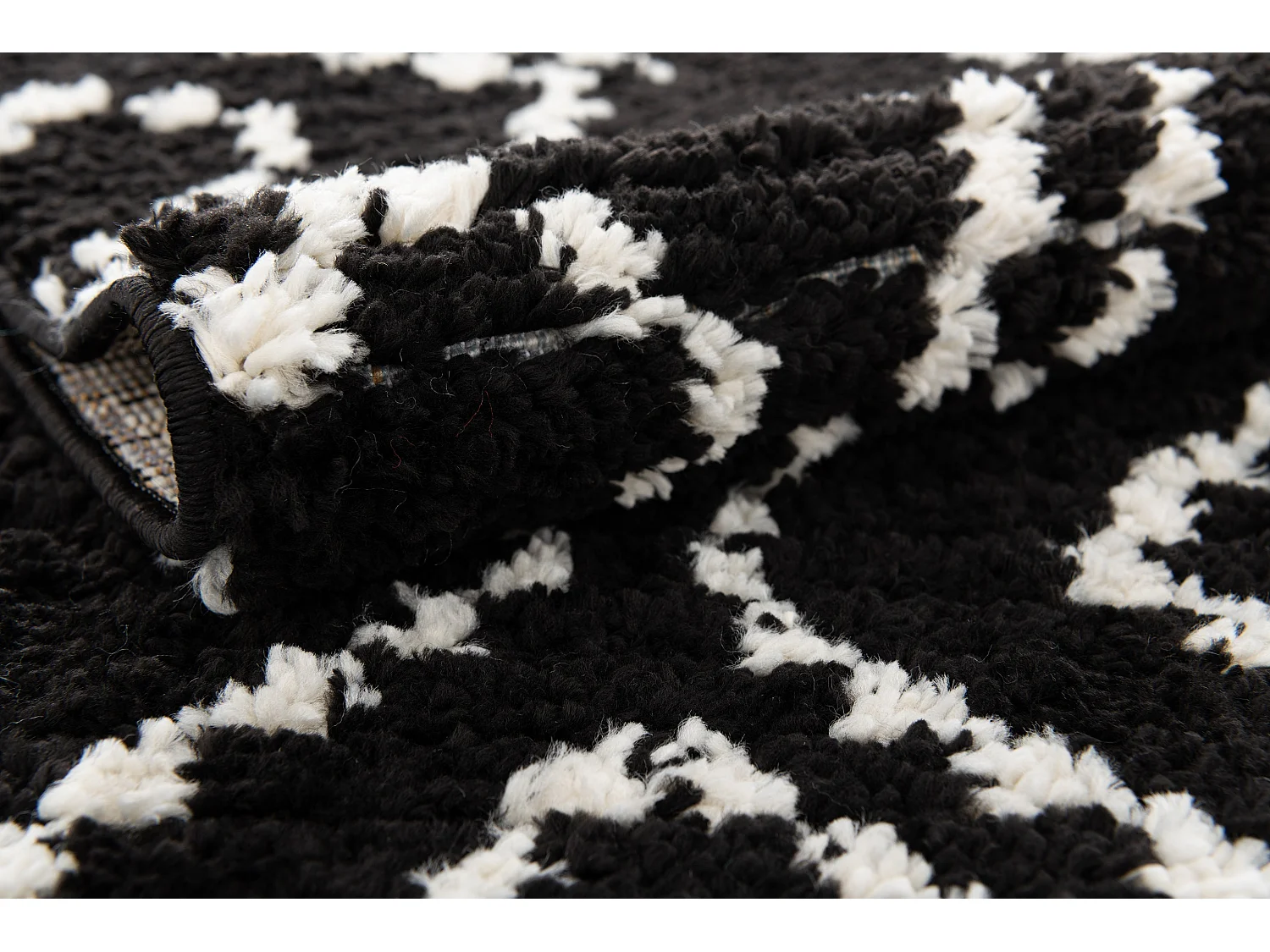 Tapis shaggy 80x305 noir Frauenfeld Classic