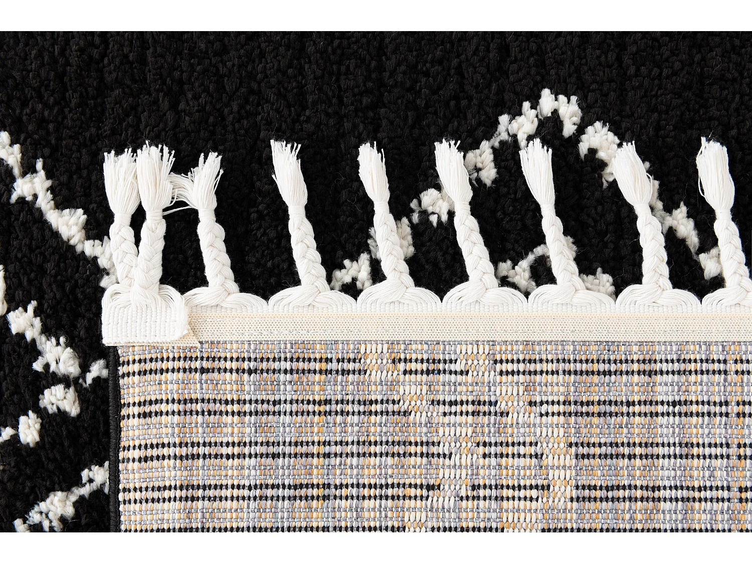 Tapis shaggy 80x305 noir Frauenfeld Classic