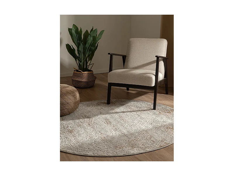 Teppich 160x160 Beige Davos Fusion