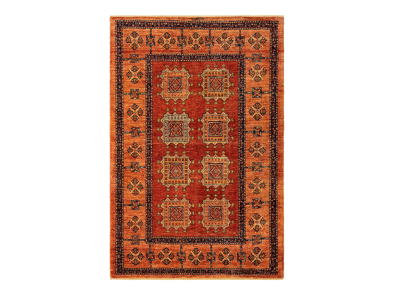 Tapis de laine 112x169 orange Kashkuli