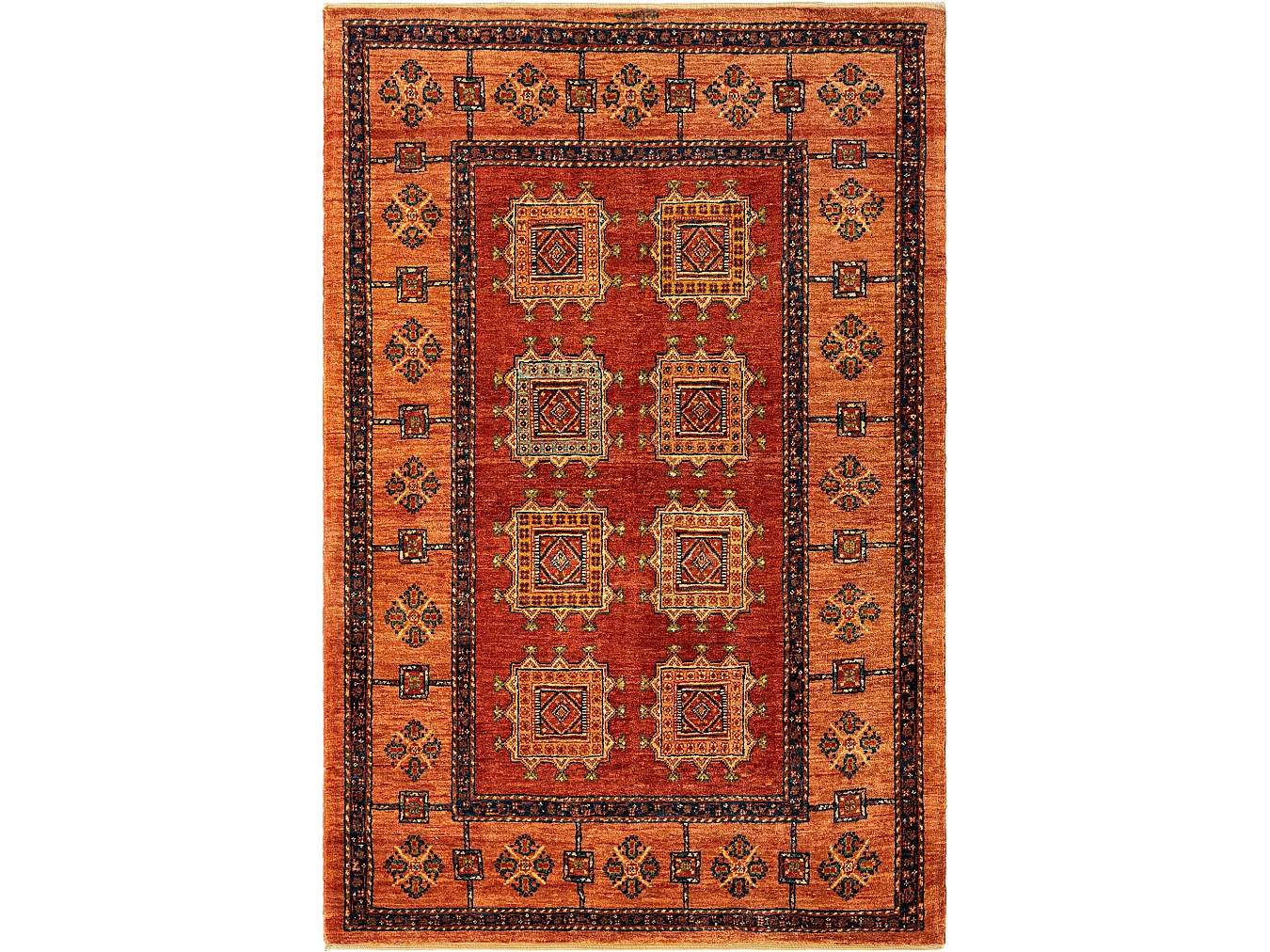 Wollteppich 112x169 Orange Kashkuli