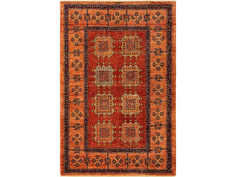 Tapis de laine 112x169 orange Kashkuli