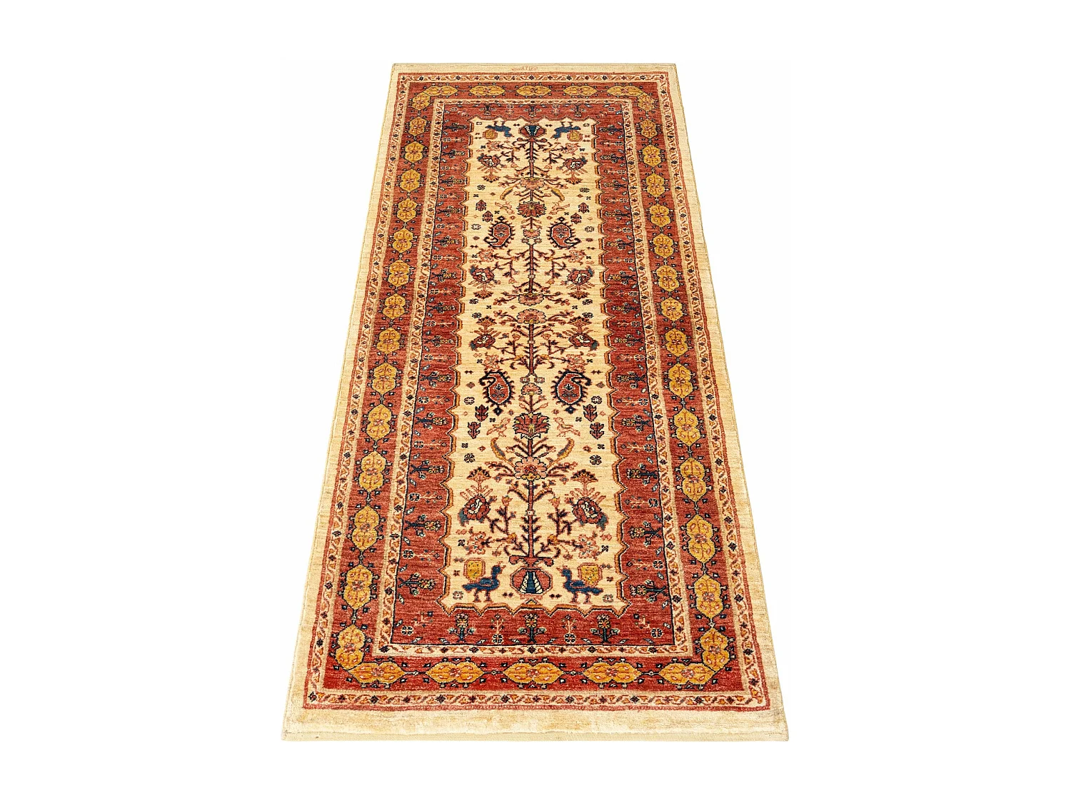 Läufer-Wollteppich 79x209 Rot Kashkuli