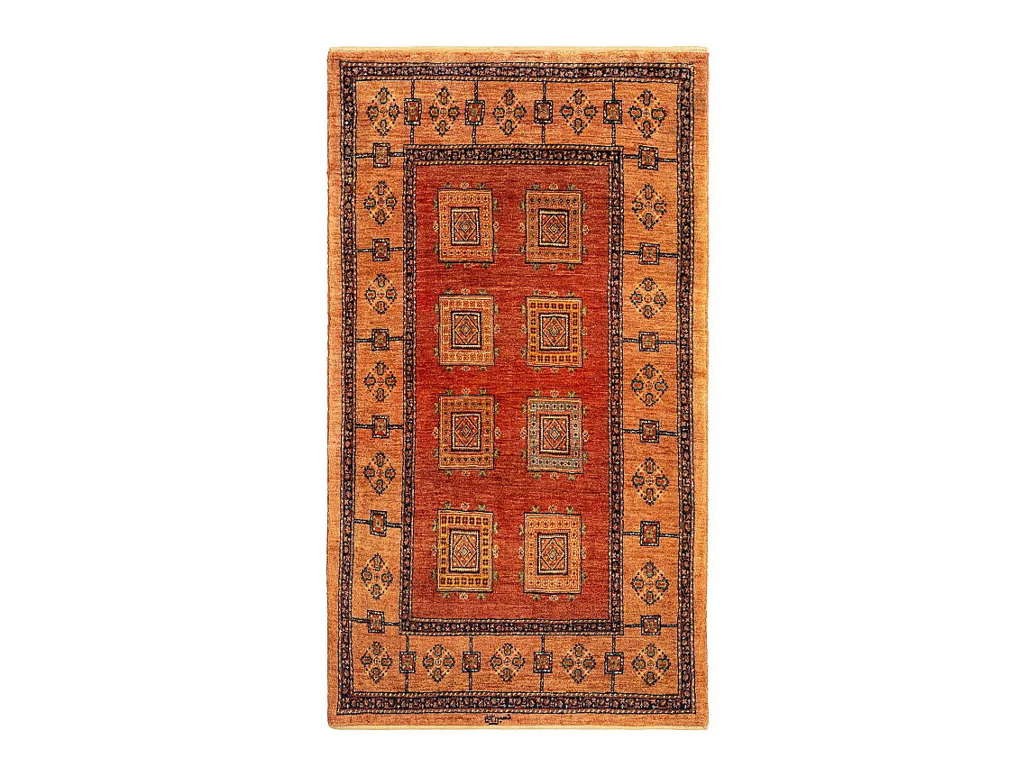 Tapis de laine 101x181 orange Kashkuli