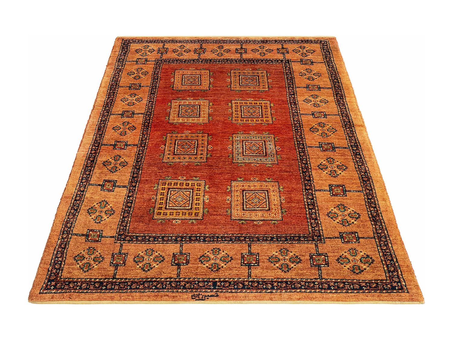 Wollteppich 101x181 Orange Kashkuli