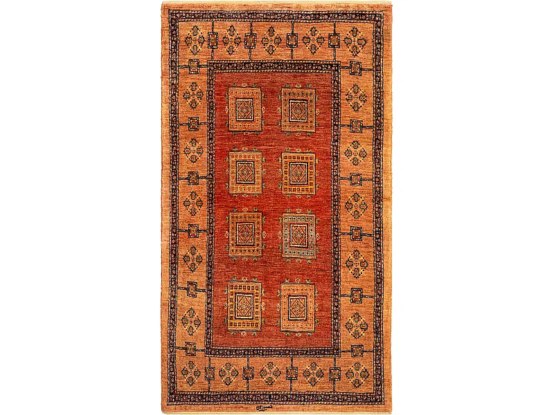 Tapis de laine 101x181 orange Kashkuli