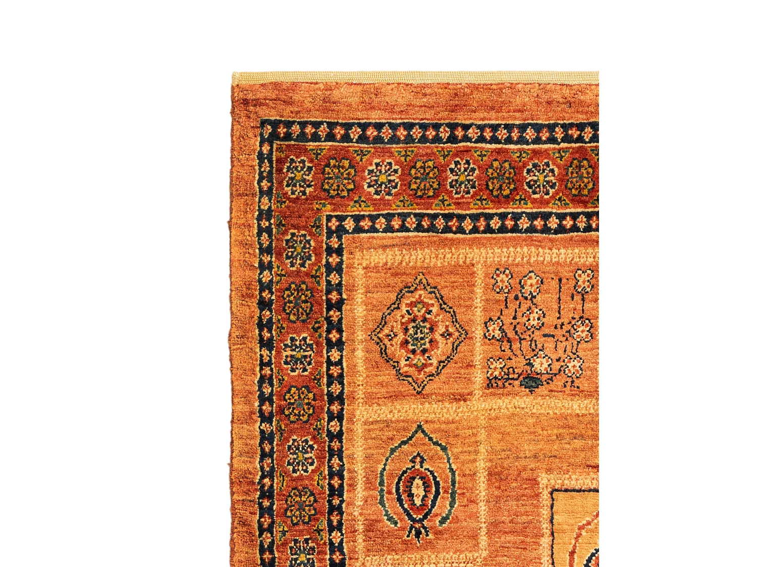 Tapis de laine 106x152 orange Kashkuli