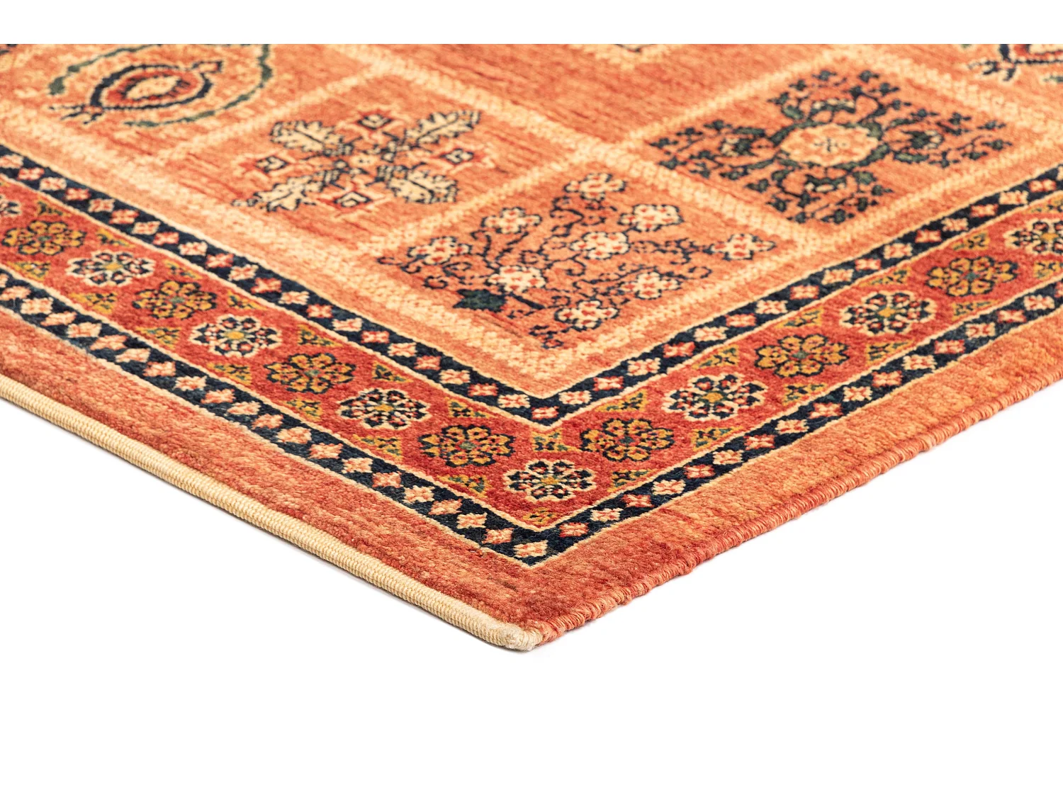 Wollteppich 106x152 Orange Kashkuli