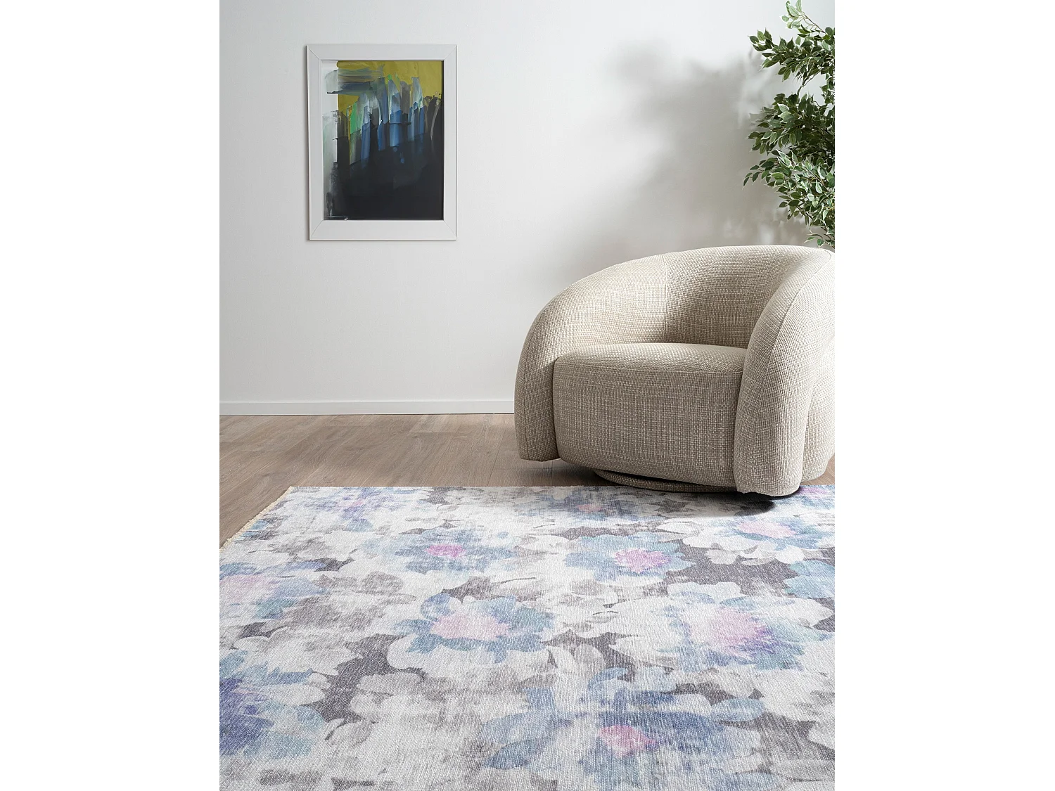 Tapijt 185x120 Grijs Kriens Blossom