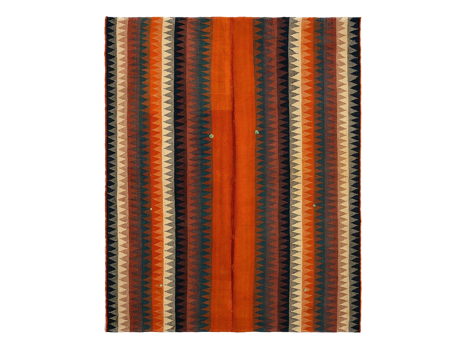 Tapis de laine 143x177 orange Jajim