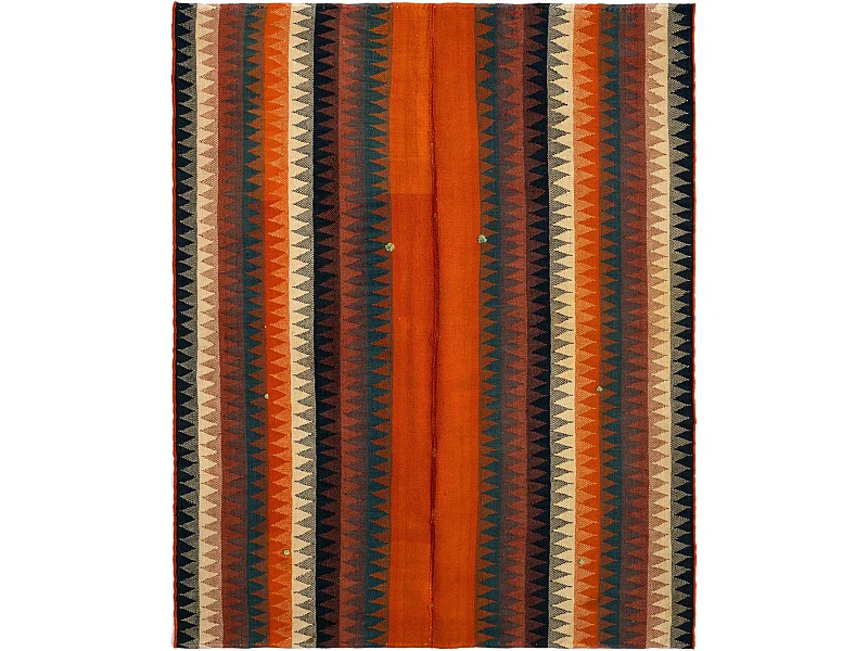 Tapis de laine 143x177 orange Jajim