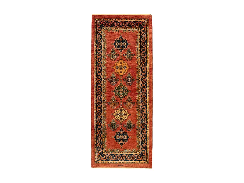 Tapis de couloir en laine 84x218 orange Kashkuli