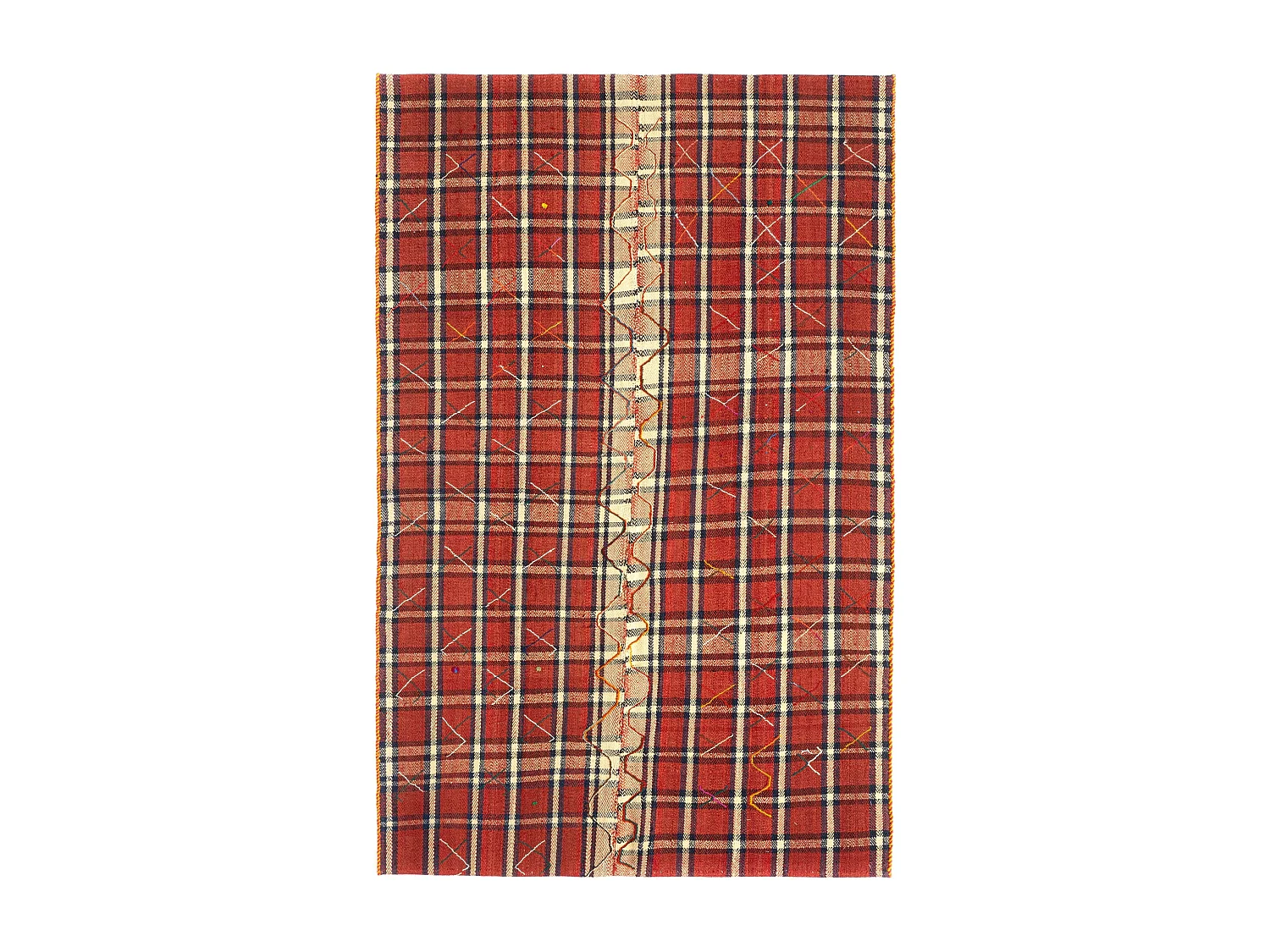 Tapis de laine 120x194 rouge Jajim