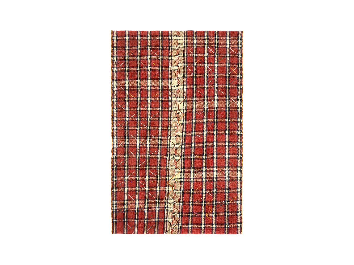 Tapis de laine 120x194 rouge Jajim