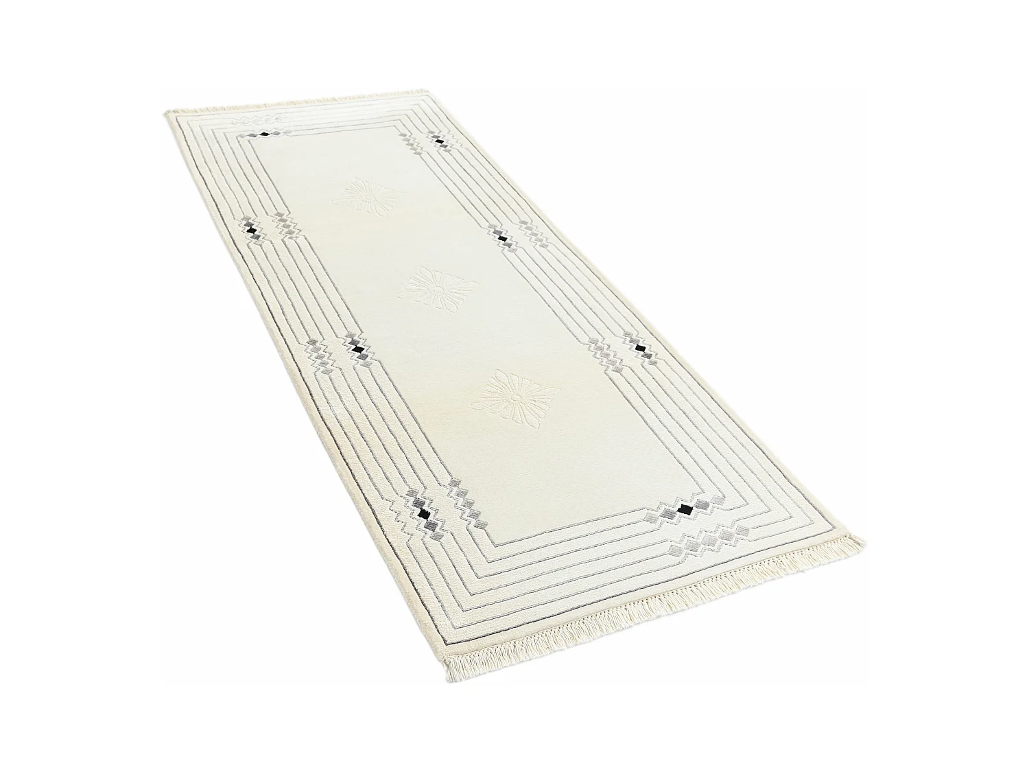 Läufer-Wollteppich 81x201 Beige Darya