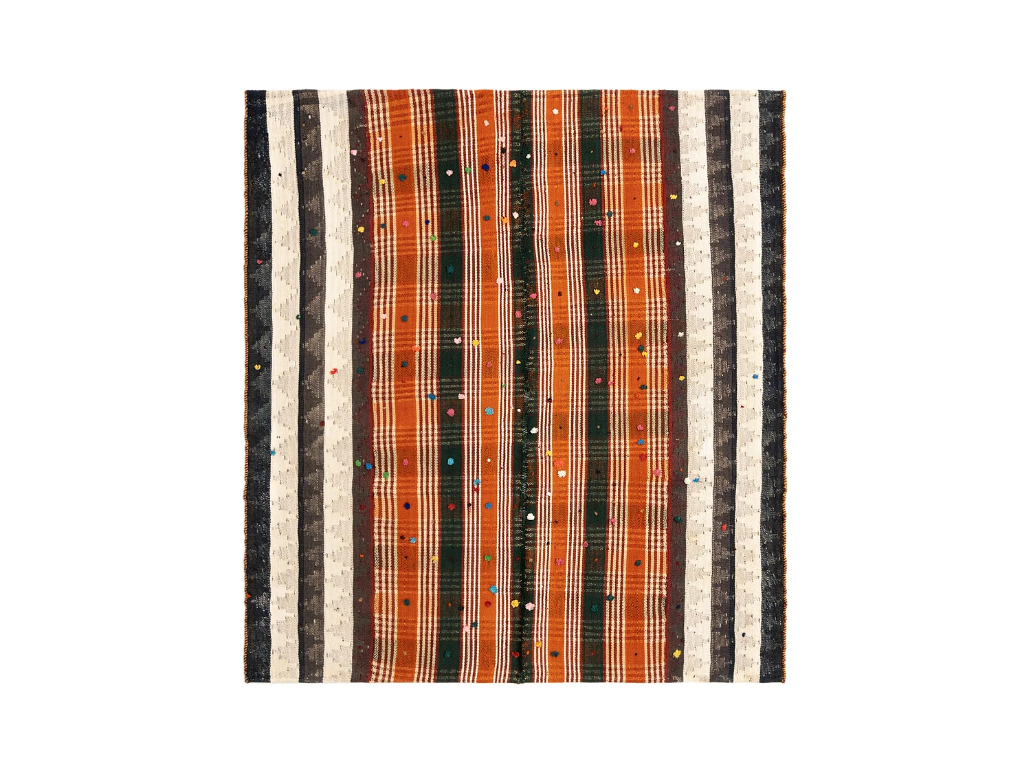 Tapis de laine 153x170 orange Jajim