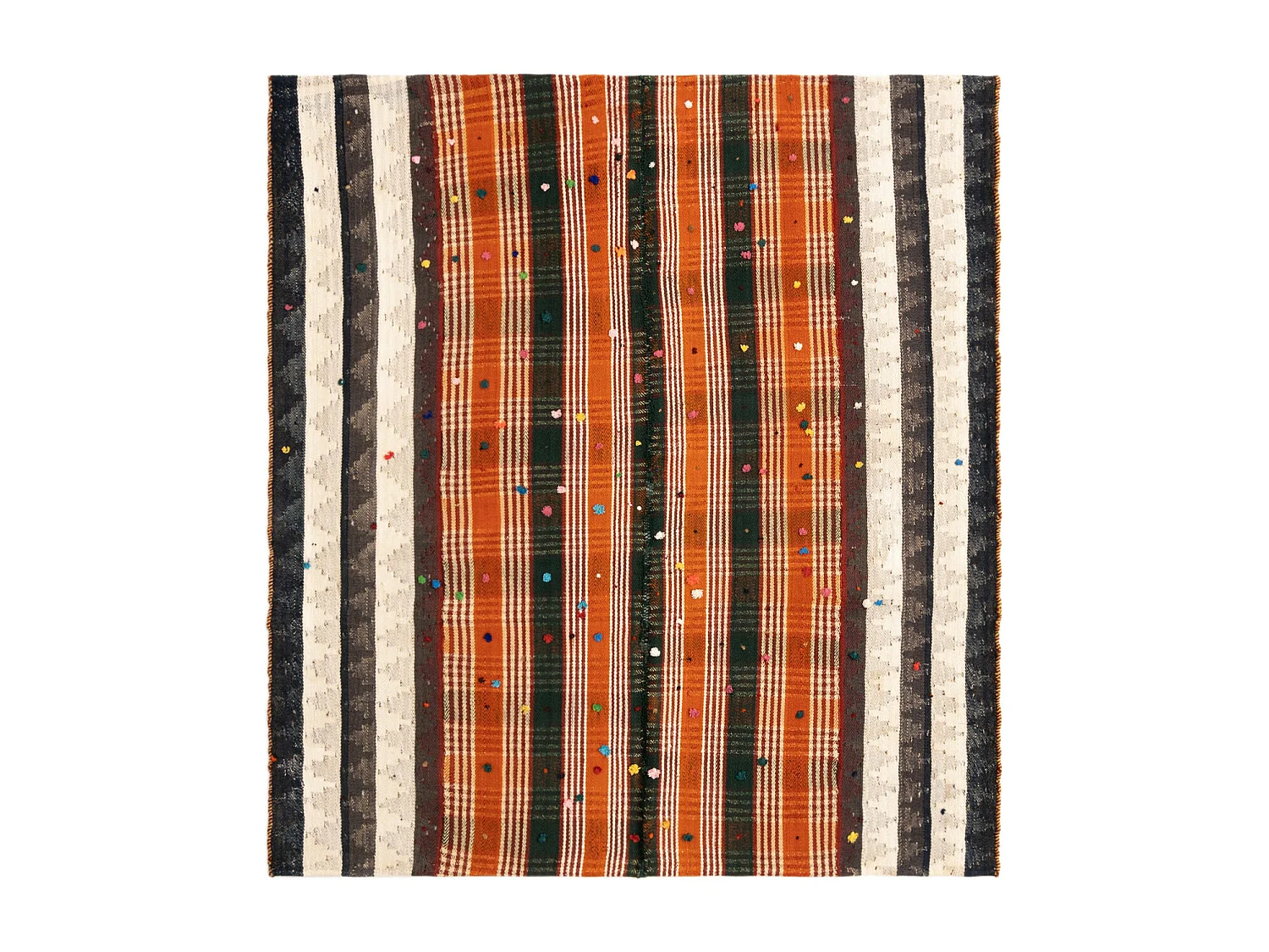 Tapis de laine 153x170 orange Jajim