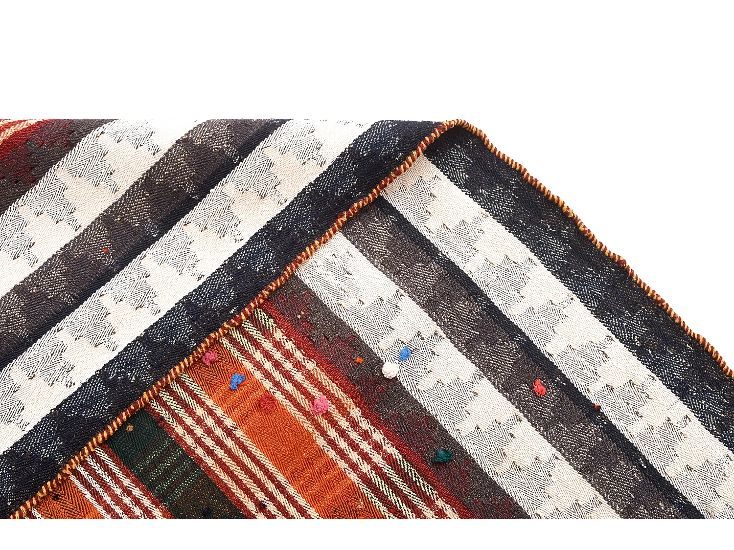 Tapis de laine 153x170 orange Jajim