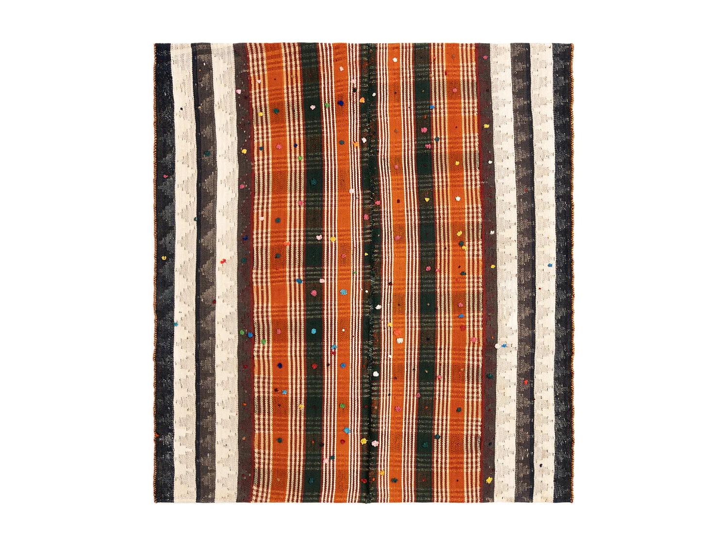 Tapis de laine 153x170 orange Jajim