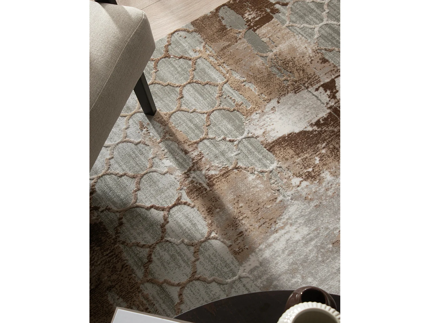 Tapis 160x160 brun Davos Mesh