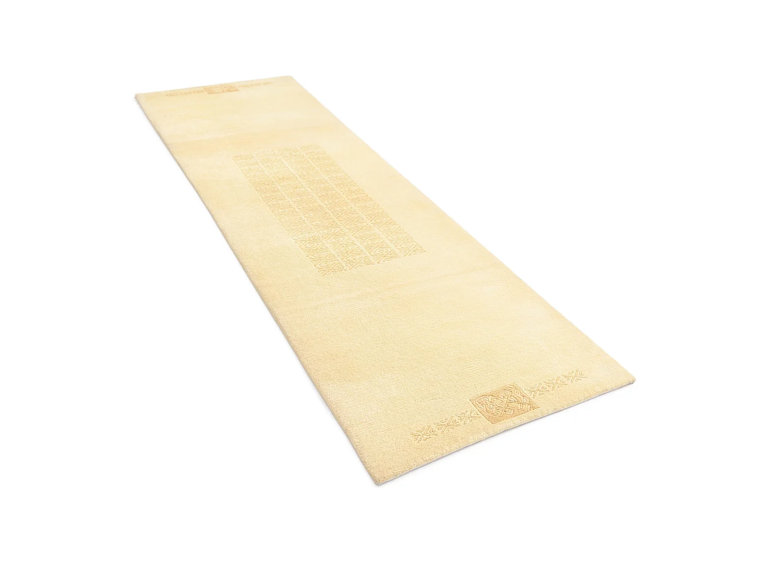 Tapis de couloir en laine 86x297 jaune Darya