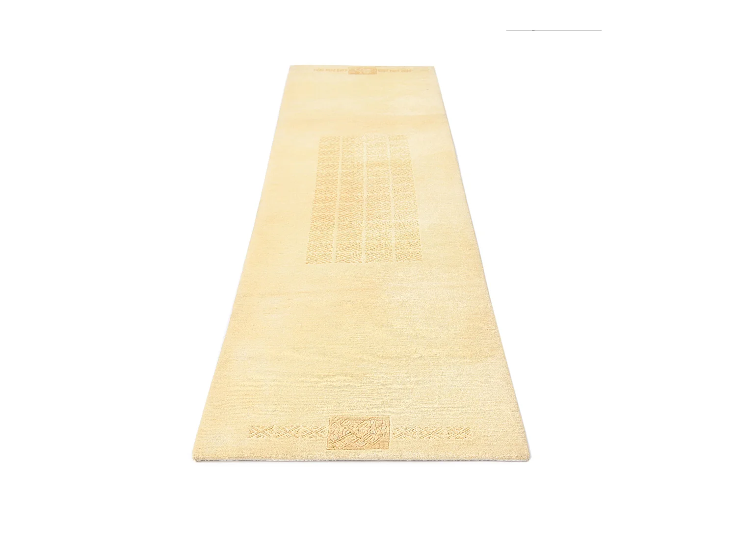 Tapis de couloir en laine 86x297 jaune Darya
