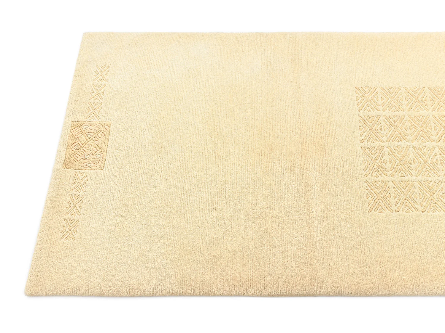 Tapis de couloir en laine 86x297 jaune Darya