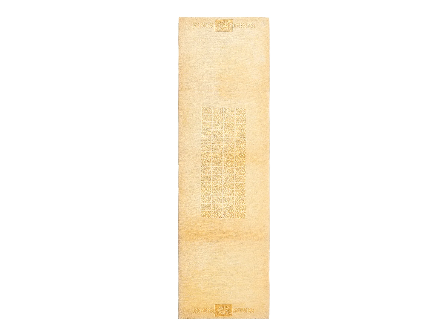Tapis de couloir en laine 86x297 jaune Darya