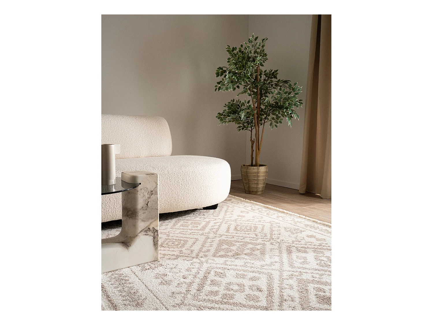 Tapis 125x185 Blanc St. Gallen Folklore