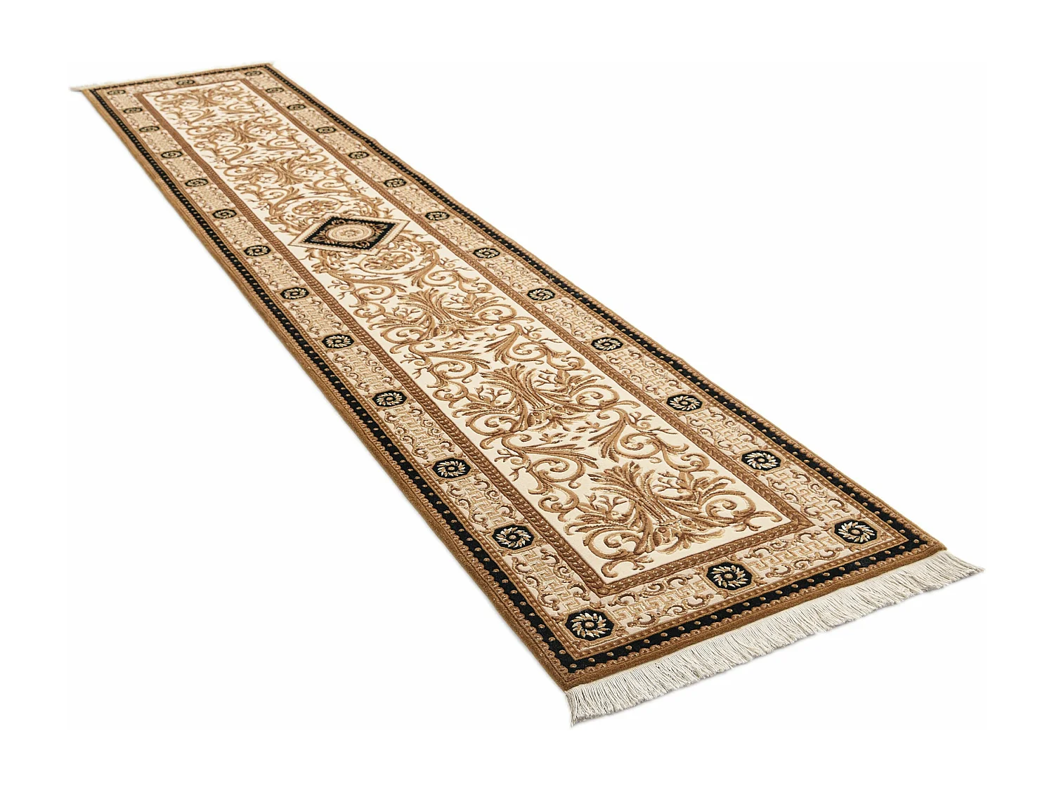 Tappeto per corridoio in lana 84x399 marrone Darya