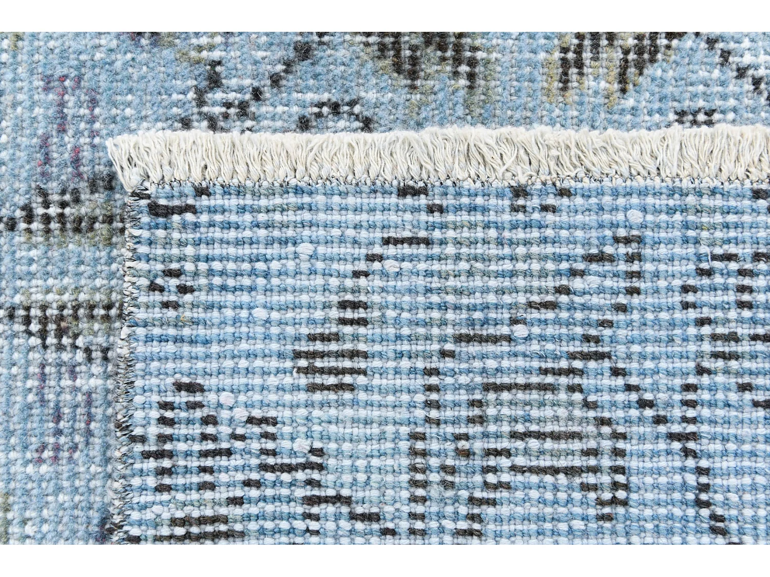 Wollteppich 130x257 Blau Ultra Vintage