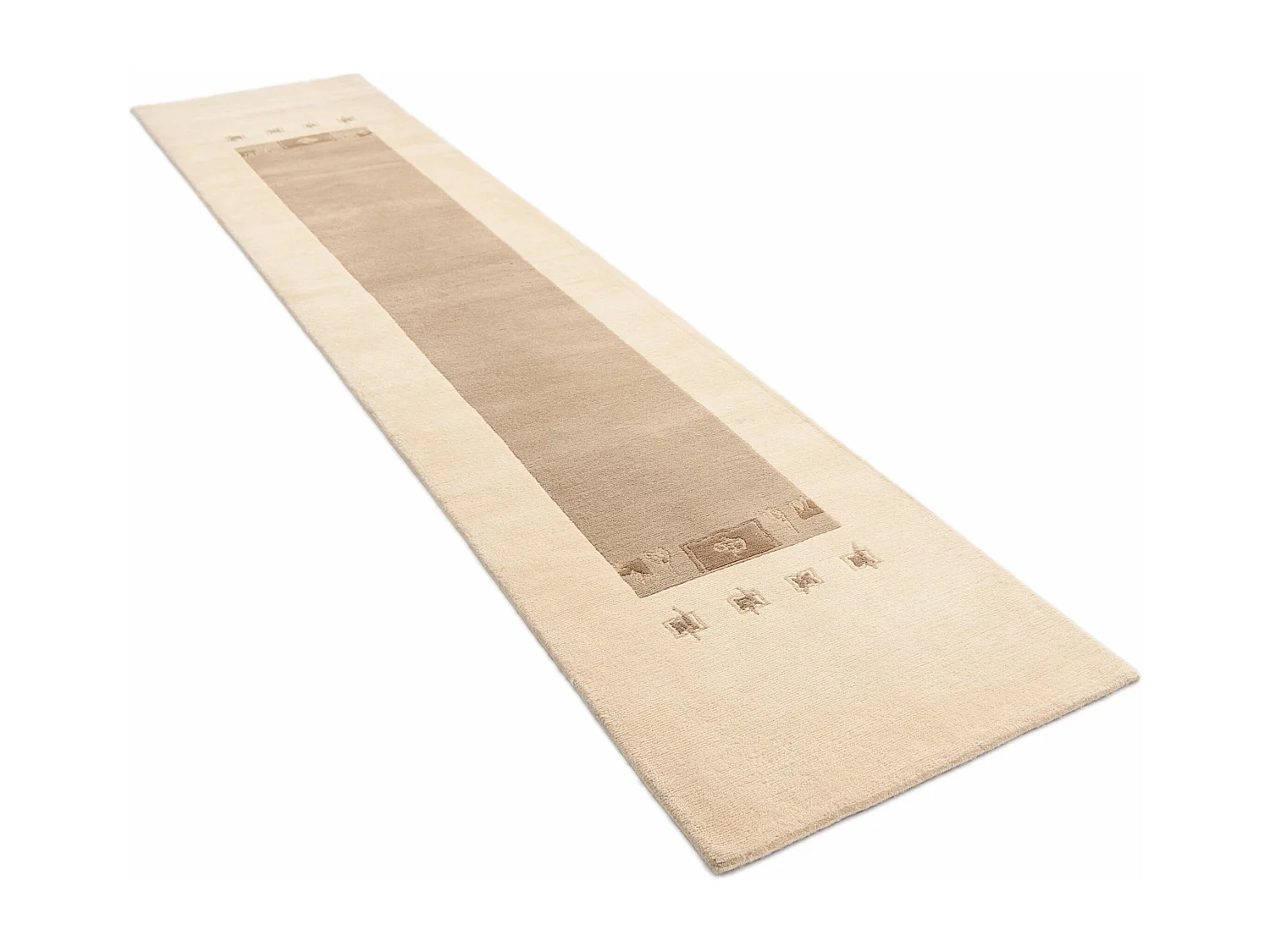 Tapis de couloir en laine 79x396 beige Darya